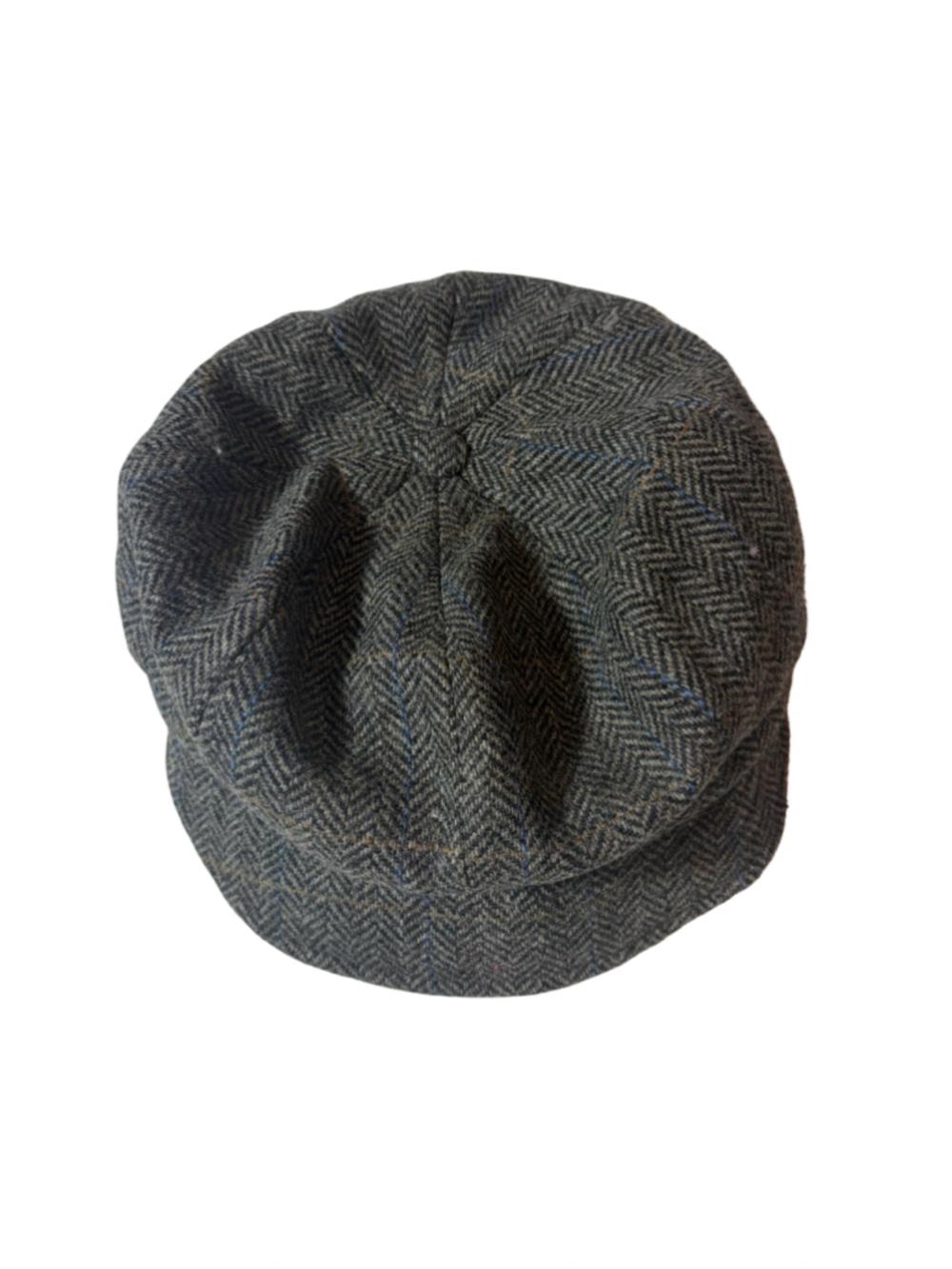 Mucros Weavers Women Wool Tweed Newsboy Cap Gray Herringbone Flower Ireland